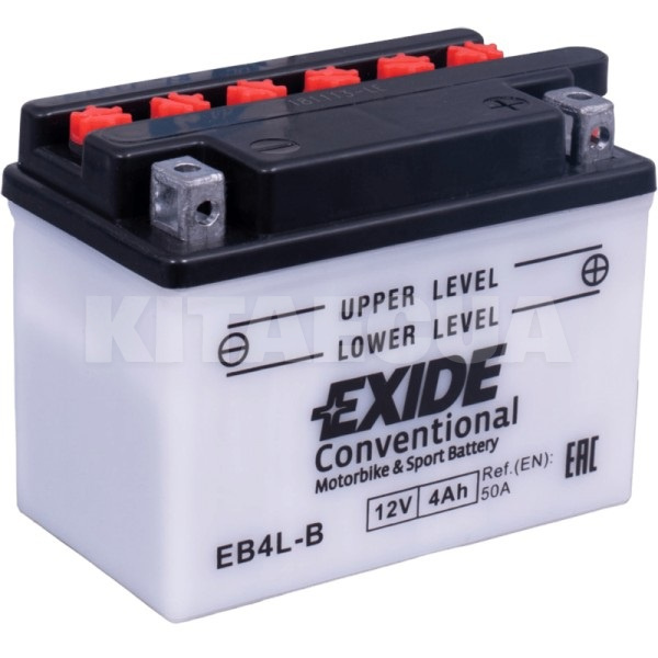Мото аккумулятор Conventional 4Ач 50А "+" справа EXIDE (EB4L-B)