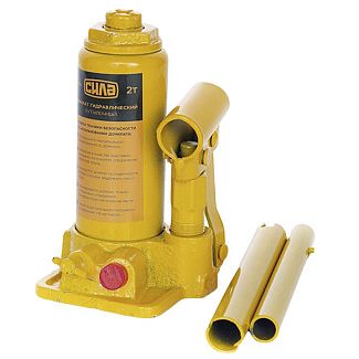 Домкрат гідравлічний пляшковий 2т (158мм-308мм) пластиковий кейс СИЛА