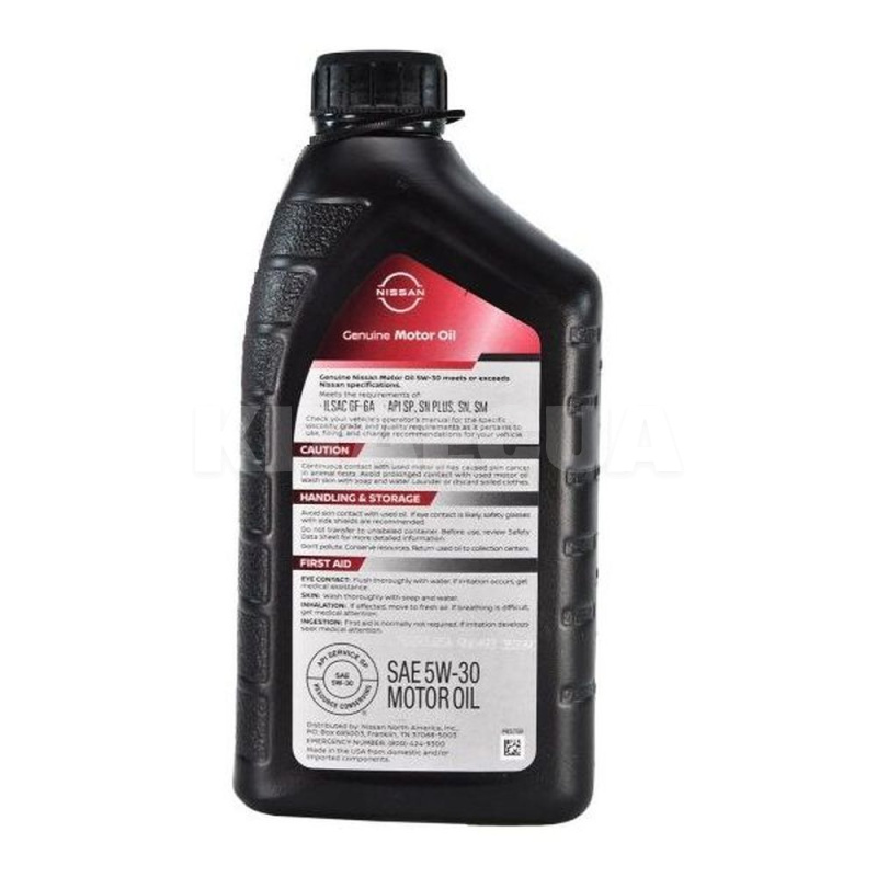 Масло моторное синтетическое 0.946л 5W-30 Motor Oil NISSAN (999PK005W30N) - 5