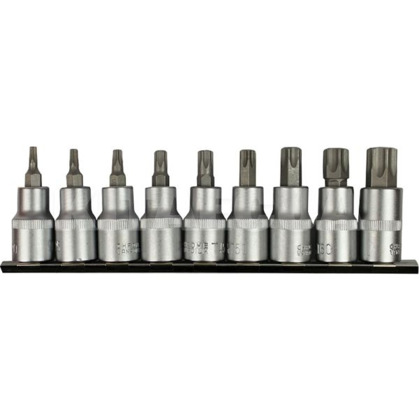 Набор торцевых головок TORX на планке 1/2" 9 предметов Т20-T70 Intertool (HT-1849) - 2