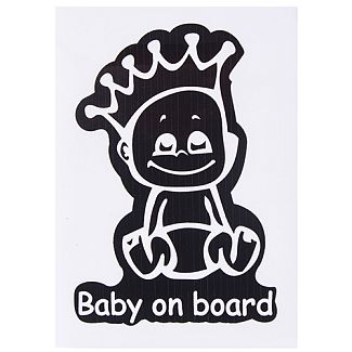 Наклейка "Baby on board" 155х115 мм черная VITOL