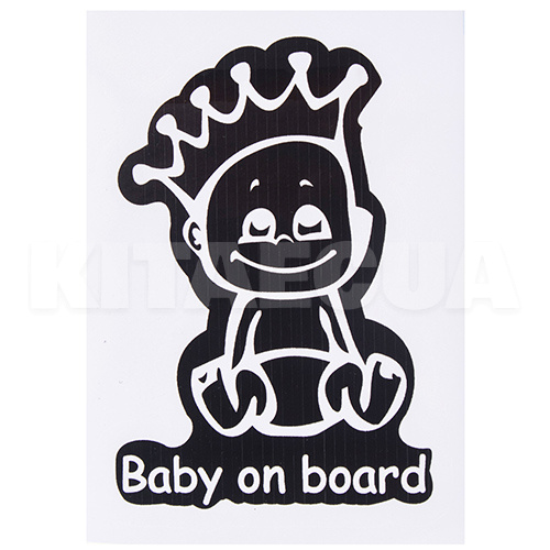 Наклейка "Baby on board" 155х115 мм чорна VITOL (50299)