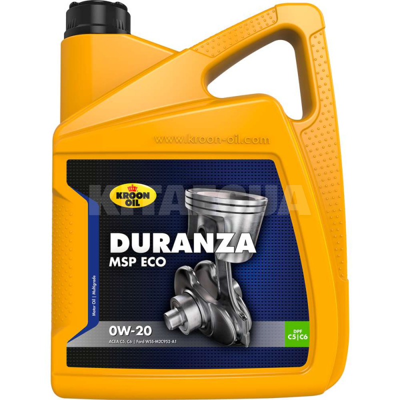 Масло моторное синтетическое 5л 0W-20 DURANZA MSP ECO KROON OIL (KL 37126)