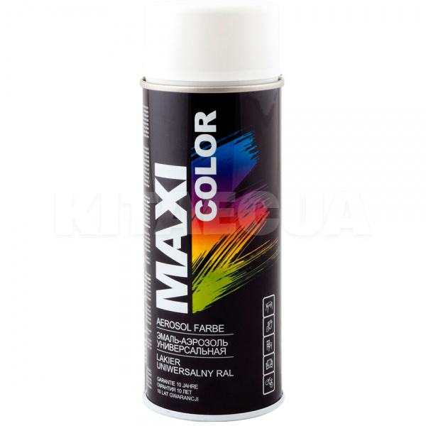 Краска-эмаль белая матовая 400мл универсальная декоративная MAXI COLOR (MX9010M)