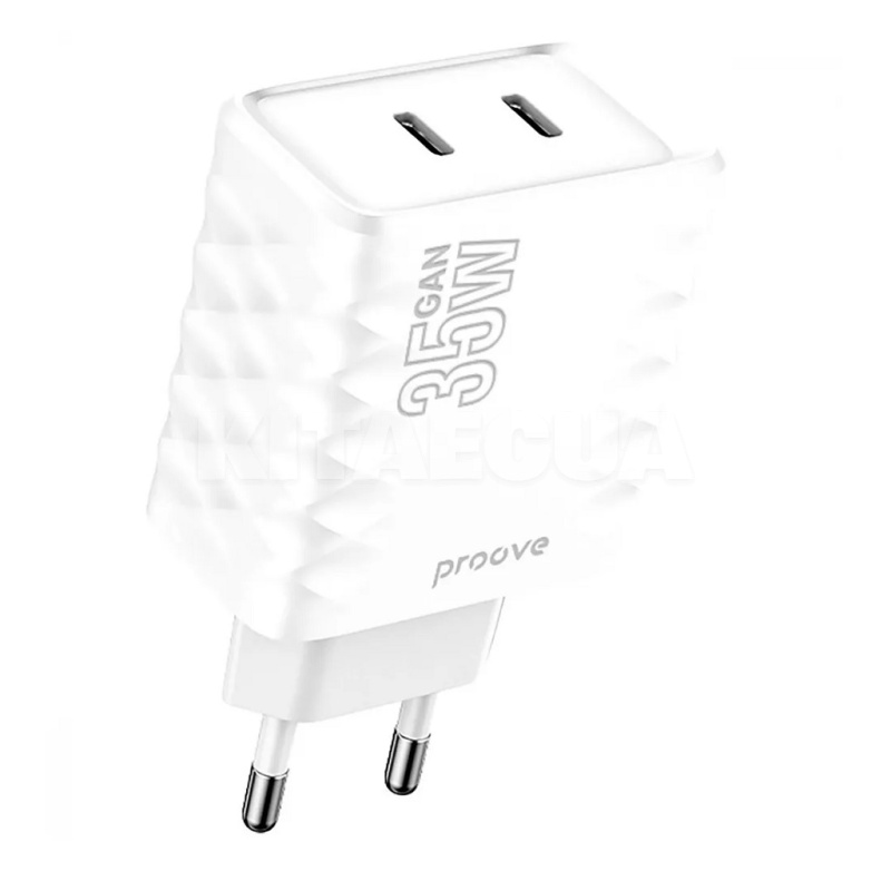 Зарядное устройство 35W 2Type-C Speed Surge Gan белое PROOVE (561010003)