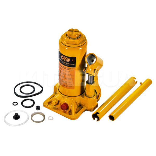 Домкрат гидравлический бутылочный 3т (180мм-350мм) пластиковый кейс СИЛА (271023)