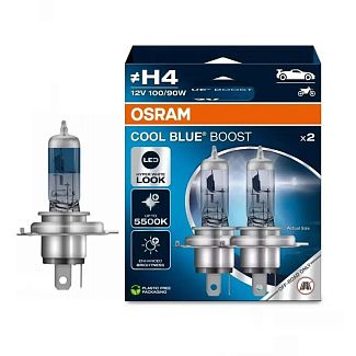 Галогенні лампи H4 100/90W 12V Cool Blue Boost +60% Комплект Osram