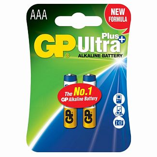 Батарейка цилиндрическая щелочная AAA 1,5 В 2 шт. в блистере ULTRA PLUS GP