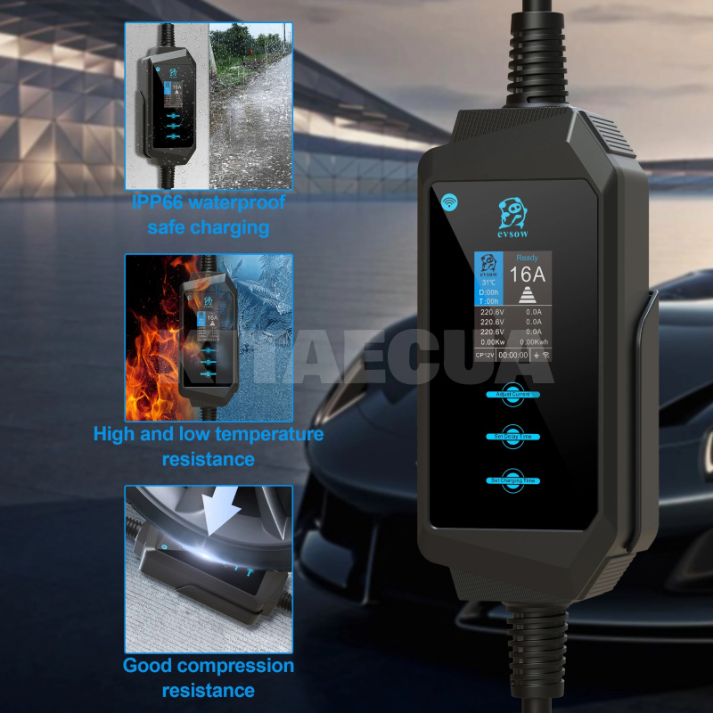 Зарядка Tesla 3 11 кВт 16А 3-фазы Type 2 (европейское авто) Midway Pro Wi-Fi EVSOW (EW-11T2-MP) - 6