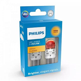 LED лампа для авто Ultinon Pro6000 BAY15d 2.5/0.5W amber (комплект) PHILIPS