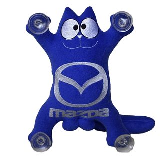 Іграшка для автомобіля синя на присосках Кіт Саймон "Mazda" 