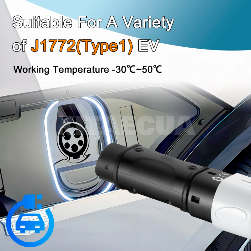 Переходник Guwieyg 7.4 кВт 32А 1-фаза GB/T AC (станція) - Type 1 (американське авто) GUWIEYG (P-GBT1) - 5