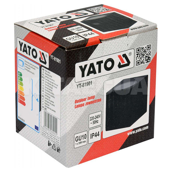 Фонарь сетевой 1-LED 35 Вт GU10 68х81х92 мм настенный квадратный YATO (YT-81901) - 3
