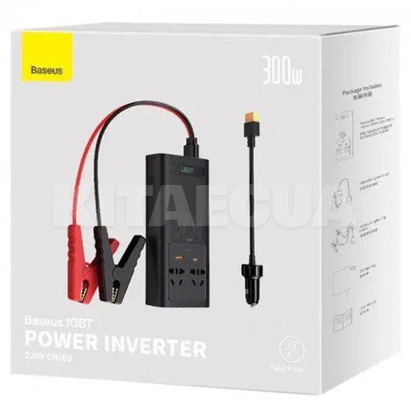 Автомобільний інвертор 12-110В 300Вт BASEUS (CGNB010001) - 2