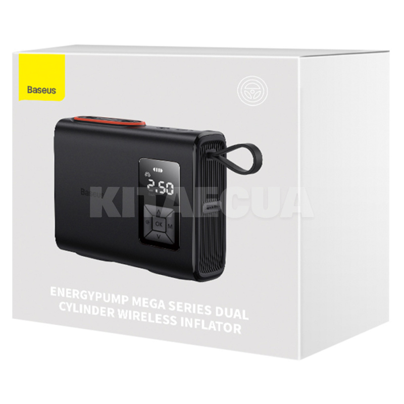 Компрессор автомобильный 30 л/мин 250 Вт 10 Атм Mega EnergyPump Series Dual Cylinder Wireless Inflat BASEUS (CRNL060001) - 2