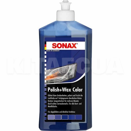 Кольоровий поліроль c воском синій 500мл Polish&Wax Color NanoPro Sonax (296200)