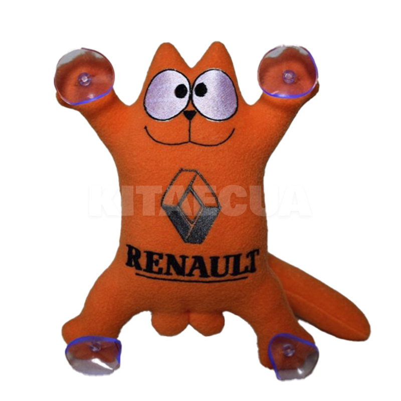 Іграшка для автомобіля помаранчева на присосках Кіт Саймон "Renault" (0016)