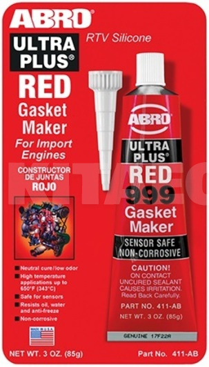 Герметик автомобильный формирователь прокладок 85г Ultra Plus 999 красный ABRO (411-AB)
