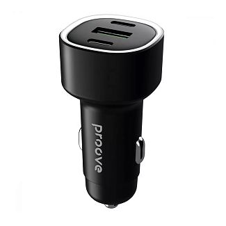 автомобільний зарядний пристрій 60W USB+2Type-C Flash PROOVE