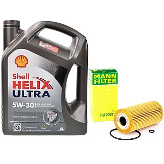 Масло синтетическое 5л 5W-30 Helix Ultra + фильтр Mann-Filter на Kia Sportage 2.0D SHELL