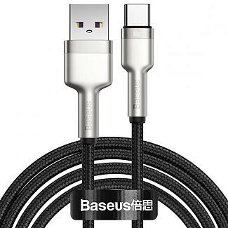 Кабель USB Type-C 66W Cafule Metal Data 2м чорний BASEUS