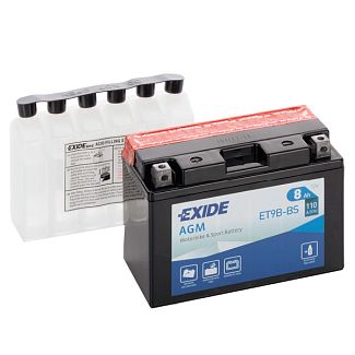 Мото аккумулятор 8Ач 110А "+" слева EXIDE