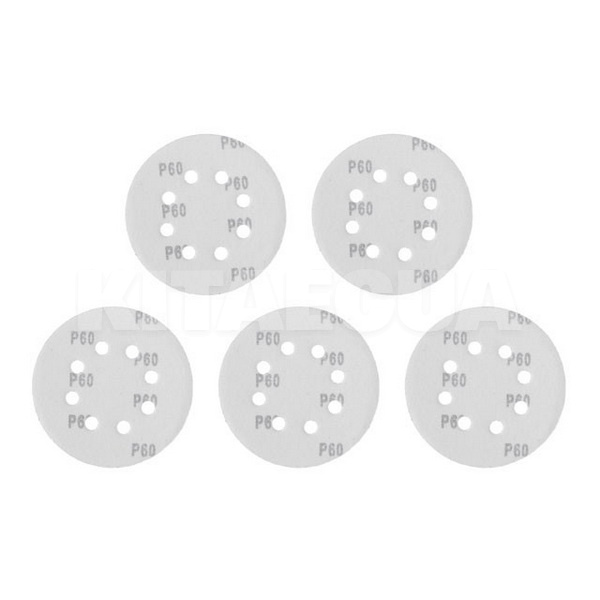 Диск шліфувальний 125 мм P60 8-отворів (компл 5 шт.) Intertool (BT-0584-INTERTOOL) - 3