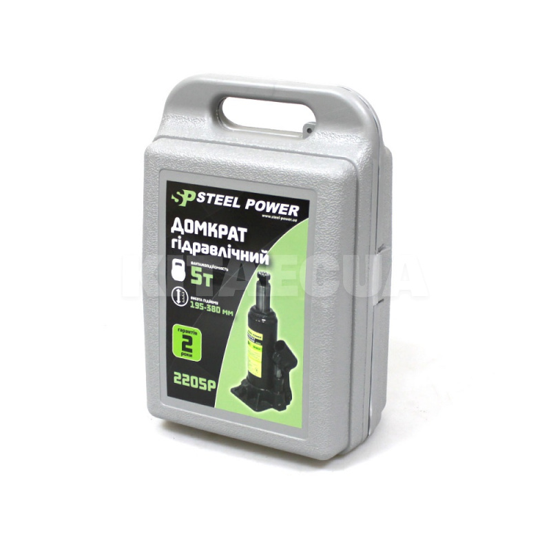 Домкрат гідравлічний пляшковий до 5т (195-380мм) STEEL POWER (SPR 2205P) - 3