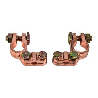 Клеммы аккумуляторные (-/+) омедненные с прижимной планкой (комплект) Дорожня карта