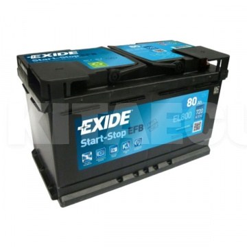 Аккумулятор 80ач euro (t1) 315x175x190 с обратной полярностью el800 EXIDE (EL800)