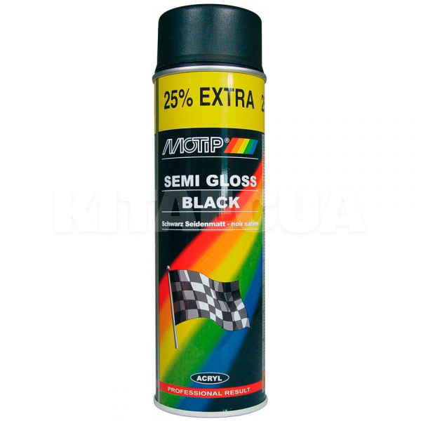 Краска черная 500мл акриловая полуматовая MOTIP (04001IG)