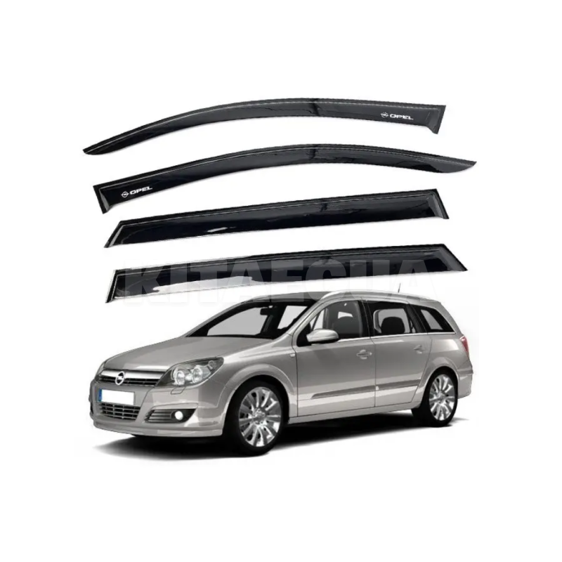 Дефлекторы окон (ветровики) на Opel Astra H (2004-2009) 4 шт. AV-TUNING (VO11704)