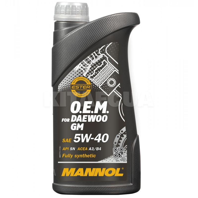 Масло моторное синтетическое 1л 5W-40 O.E.M. for Daewoo/GM Mannol (MN7711-1)