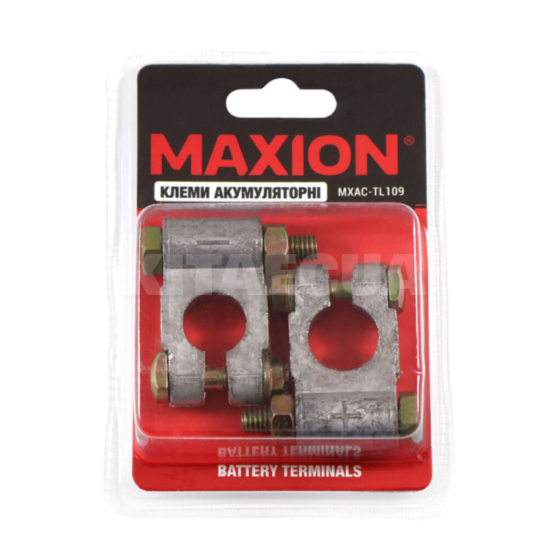 Клеммы аккумуляторные свинцовая грузовая пара с болтовым зажимом MAXION (MXAC-TL109)