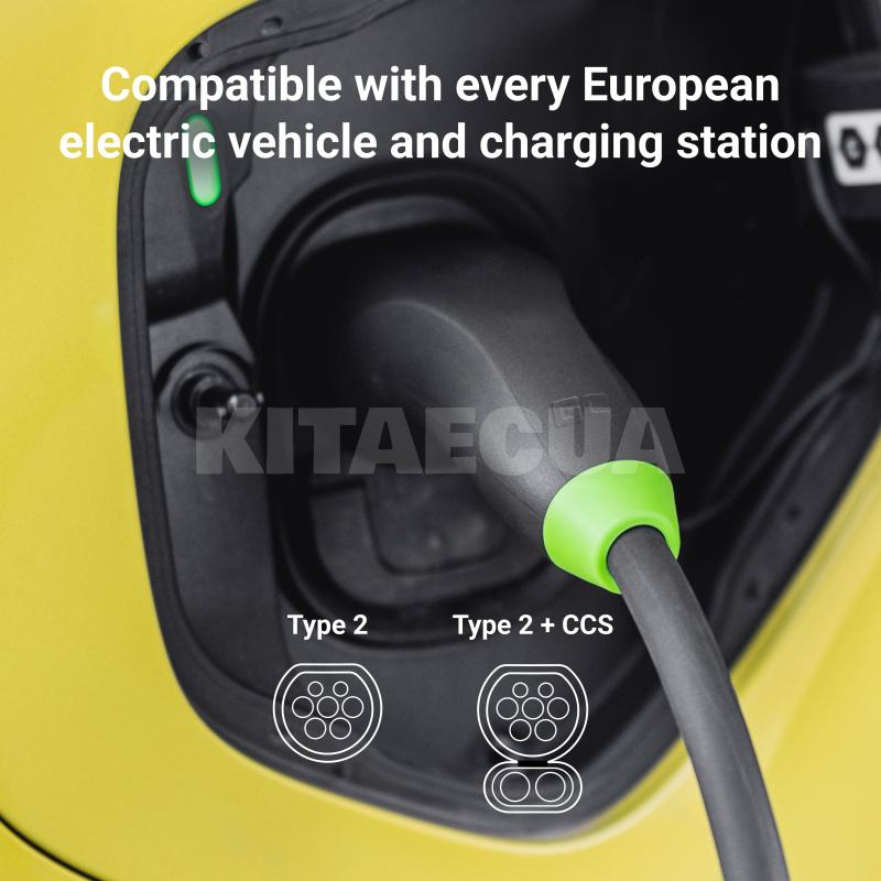 Зарядной кабель для электромобиля 22 кВт 32А 3-фазы 5м Type 2 (европейское авто) Snap Green Cell (EVKABGC01) - 6