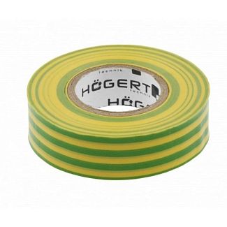 Изолента 20 м х 19 мм желто-зеленая HOGERT