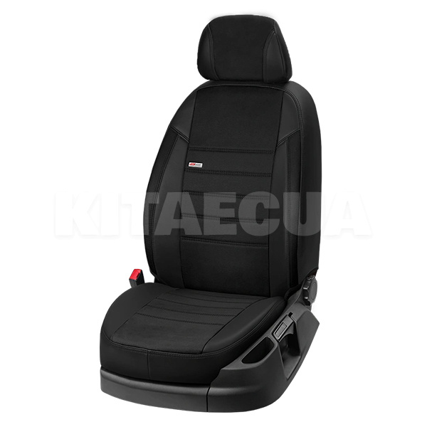 Чохли на сидіння авто Nissan Leaf (2018) чорні EMC-Elegant (908-Eco Lazer+Antara 2020 (P))