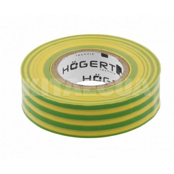 Изолента 20 м х 19 мм желто-зеленая HOGERT (HT1P286)