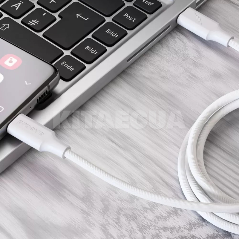 Кабель Type-C Type-C 60W 1м Striped Silicone белый PROOVE (577230003) - 3