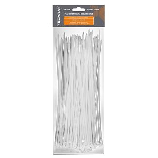 Стяжки белые пластиковые 4.8 х 300 мм 100 шт. TECMAXX