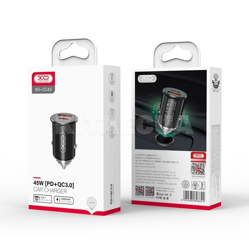 Автомобильное зарядное устройство USB+Type-C 3А XO (XO-CC43-BK) - 6
