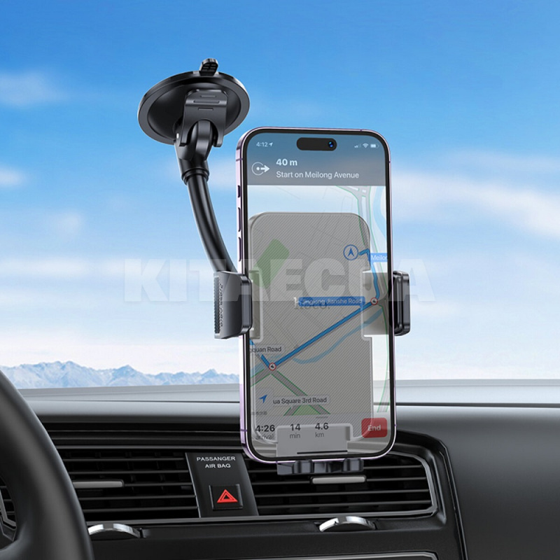 Автотримач для телефона H38 Cheetah car holder (windshield) Black HOCO (6942007617208) - 4