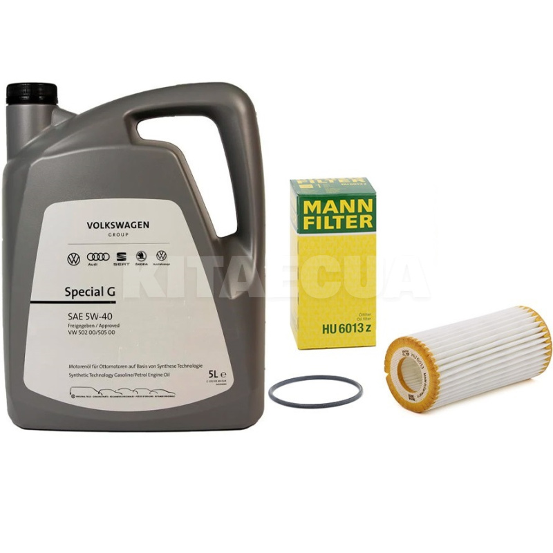 Масло синтетическое 5л 5W-40 VW Special G + фильтр Mann-Filter на VW Passat 1.8 TSI после 2013 р VAG (GS55502M4-HU6013z)