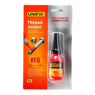 Фиксатор резьбы 10г для неразборных соединений красный UNIFIX