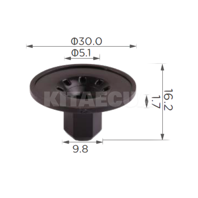 Гайка пластиковая на VW / Audi / Seat / Skoda (компл 10 шт) Clipss (3193) - 3