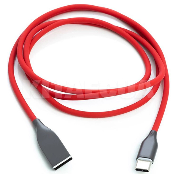 Кабель USB Type-C 2.4А 2.4А 1м червоний PowerPlant (CA911387) - 2
