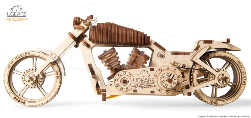 Механическая модель "Байк VM-02" UGEARS (70051) - 7