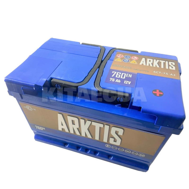Аккумулятор автомобильный 75Ач 760А "+" слева ARKTIS (6СТ-75-АЗ-euro-«ARKT)