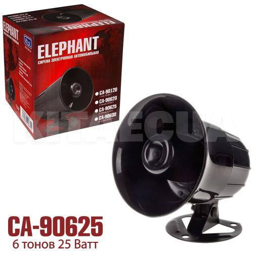 Сирена электромагнитная 6-тональная 12 В 25 Вт ELEPHANT (СА-90625) - 2