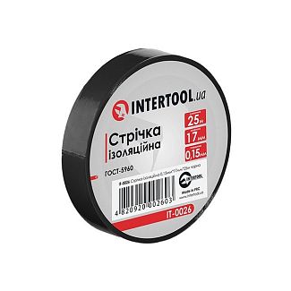 Лента изоляционная 17мм x 25м черная Intertool